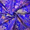 Blue-Yellow-Multi Polyester Floral Vine Chinese Brocade Woven Fabric By the Yard